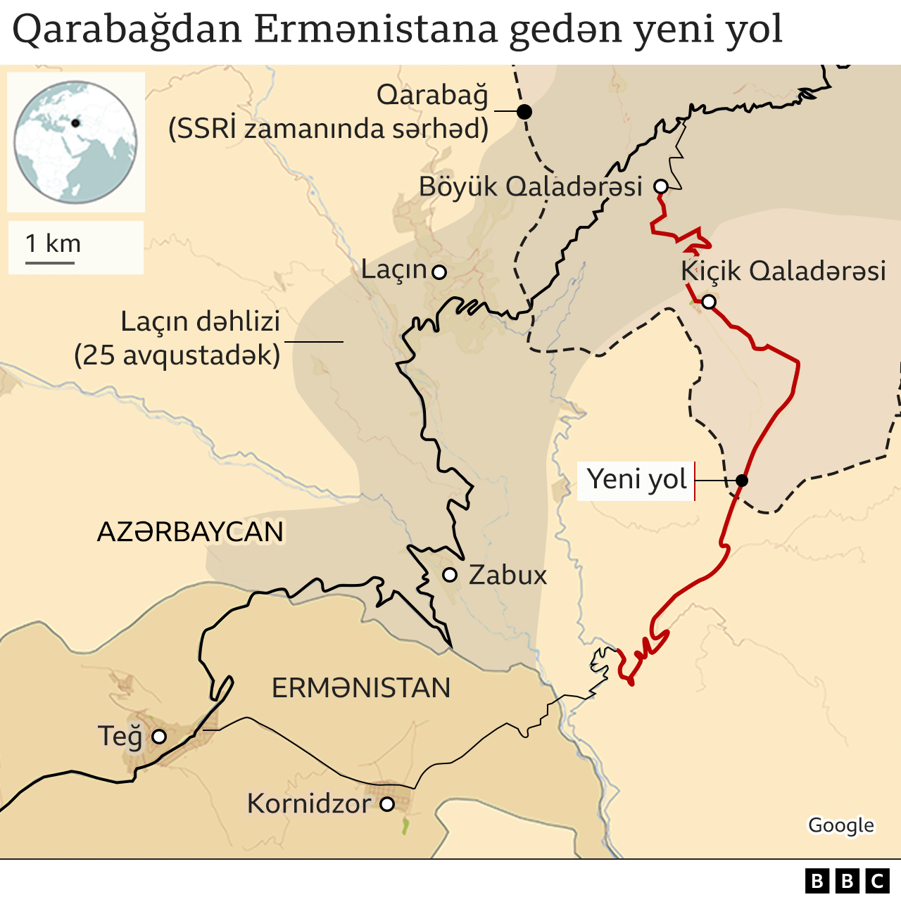 qarabağdan ermənistana gedən yeni yol